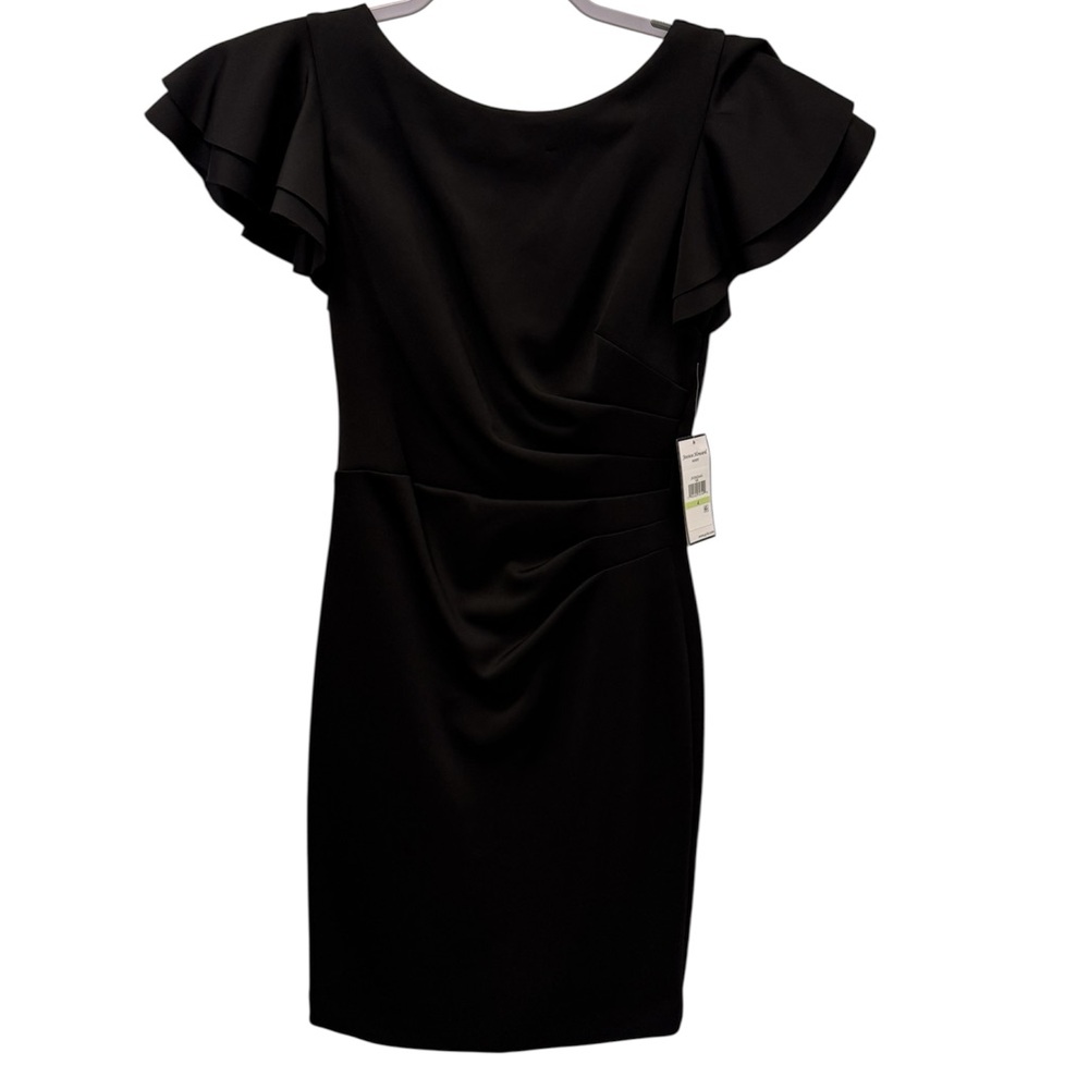 Jessica Howard Black Mini Dress with Ruffle Sleeves